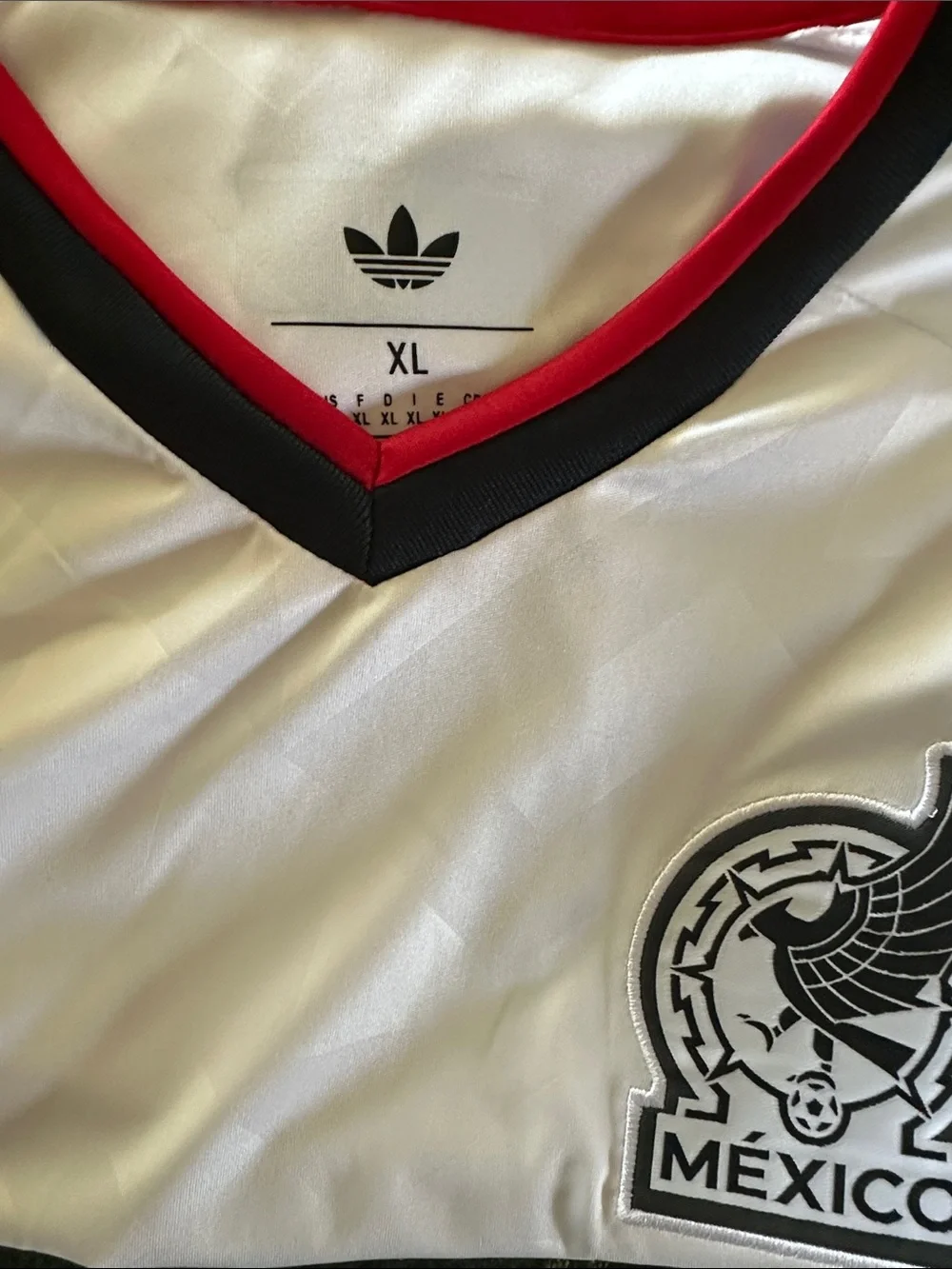 adidas Mexico White Black Red Retro Soccer Jersey